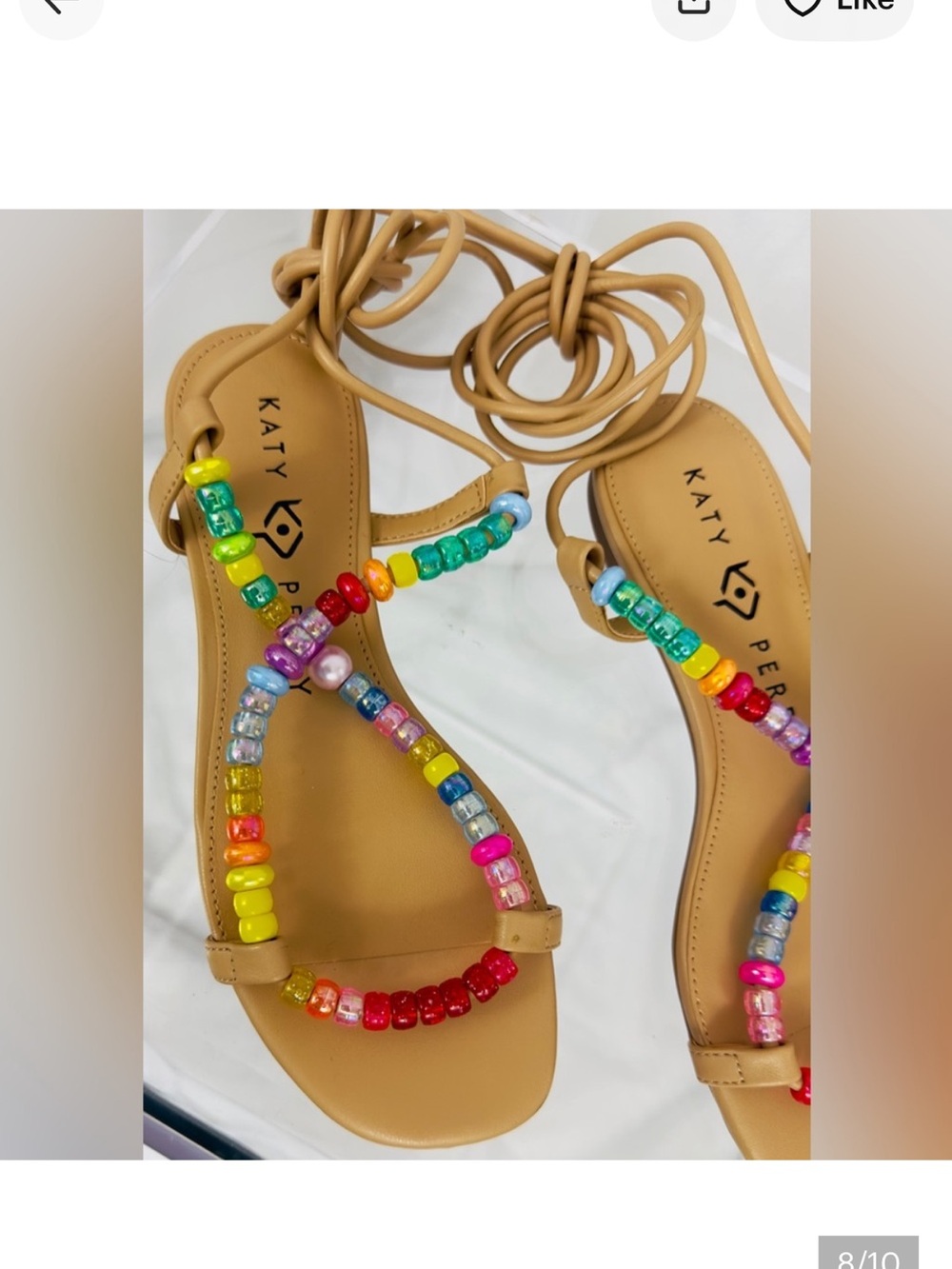 Katy Perry Collections Hallie rainbow-beaded gladiator strappy sandals